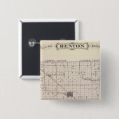 Kaart van het district Benton Vierkante Button 5,1 Cm (Voorkant /achterkant)