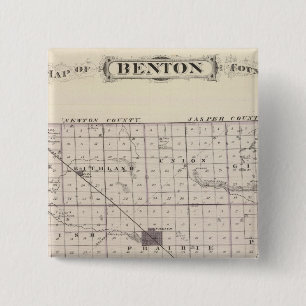 Kaart van het district Benton Vierkante Button 5,1 Cm
