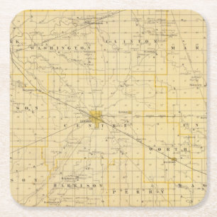 Kaart van het district Boone Kartonnen Onderzetters