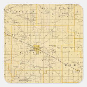 Kaart van het district Boone Vierkante Sticker