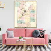 Kaart van het district Brown, staat Wisconsin Canvas Afdruk (Insitu (Woonkamer))