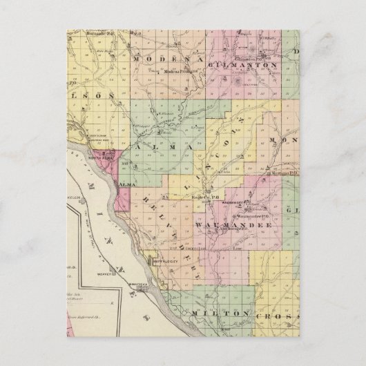 Kaart van het district Buffalo en dorp Alma (Voorkant)