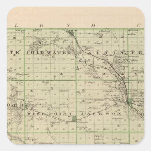 Kaart van het district Butler, staat Iowa Vierkante Sticker