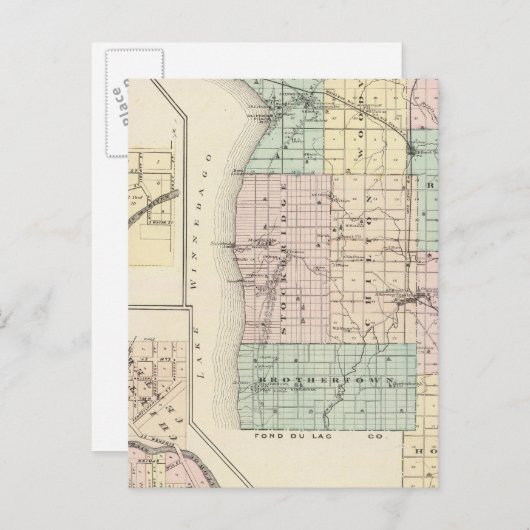 Kaart van het district Calumet, staat Wisconsin (Voorkant / Achterkant)