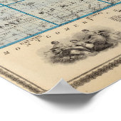 Kaart van het district Cass, staat Iowa Poster (Hoek)