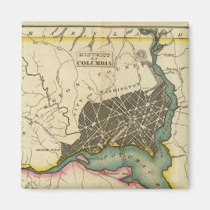 Kaart van het district Columbia Magneet