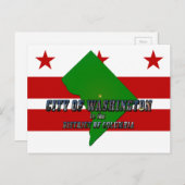 Kaart van het district Columbia, vlag en fototekst (Voorkant / Achterkant)