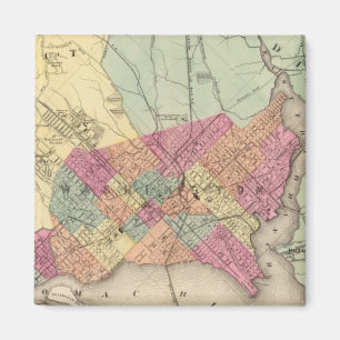 Kaart van het district Columbia, Washington Magneet