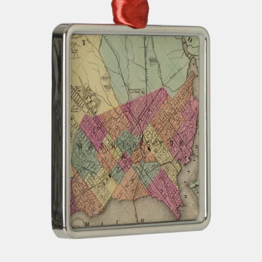 Kaart van het district Columbia, Washington Metalen Ornament (Rechts)