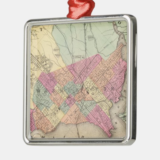 Kaart van het district Columbia, Washington Metalen Ornament (Links)