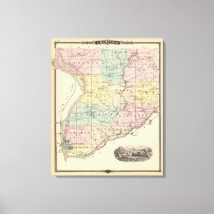 Kaart van het district Crawford, staat Wisconsin Canvas Afdruk