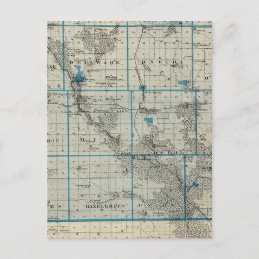 Kaart van het district Delaware, staat Iowa (Voorkant)