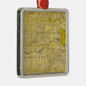 Kaart van het district Dubuque Metalen Ornament (Rechts)