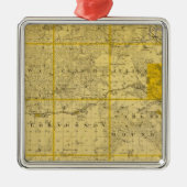 Kaart van het district Dubuque Metalen Ornament (Voorkant)