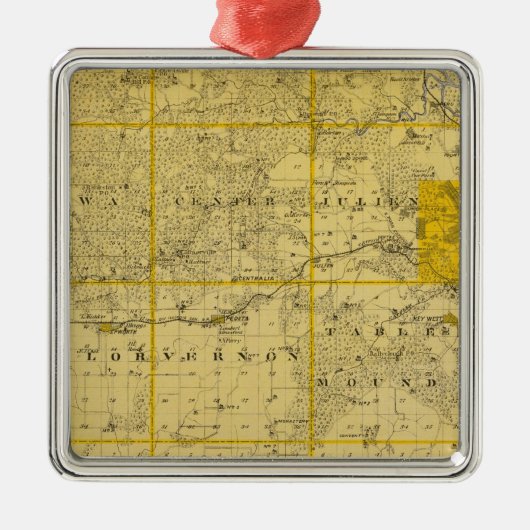 Kaart van het district Dubuque Metalen Ornament (Voorkant)