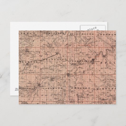 Kaart van het district Fillmore, Minnesota (Voorkant / Achterkant)