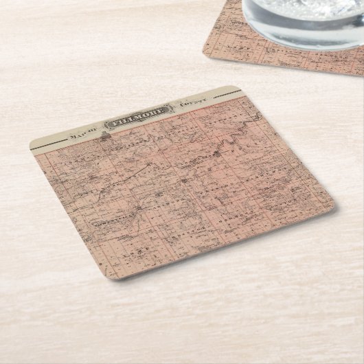 Kaart van het district Fillmore, Minnesota Kartonnen Onderzetters (Schuin)