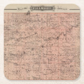 Kaart van het district Fillmore, Minnesota Kartonnen Onderzetters (Voorkant)