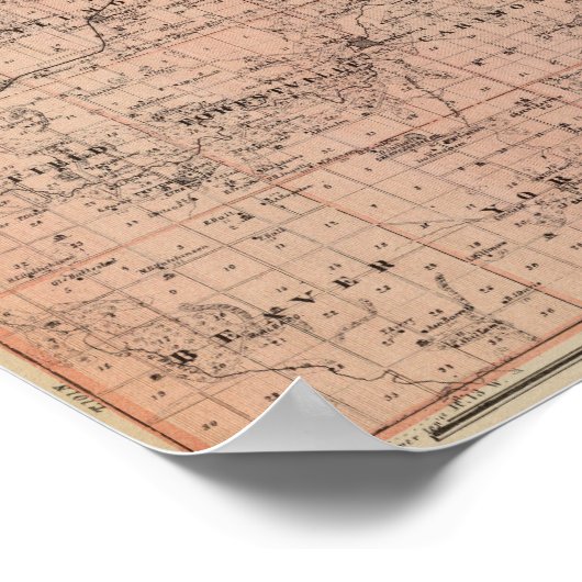 Kaart van het district Fillmore, Minnesota Poster (Hoek)