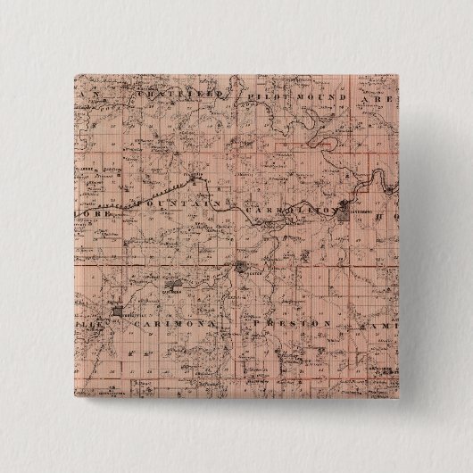 Kaart van het district Fillmore, Minnesota Vierkante Button 5,1 Cm (Voorkant)