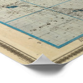 Kaart van het district Floyd, staat Iowa Poster (Hoek)