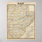 Kaart van het district Fulton en Lewistown Poster (Voorkant)