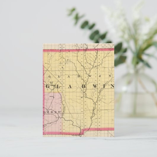 Kaart van het district Gladwin, Michigan (Staand voorkant)