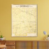 Kaart van het district Hendricks Canvas Afdruk (Insitu (Woonkamer))