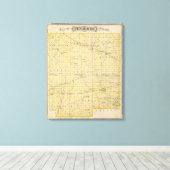Kaart van het district Hendricks Canvas Afdruk (Insitu (Houten vloer))