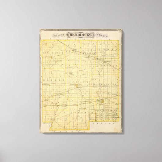 Kaart van het district Hendricks Canvas Afdruk (Voorkant)
