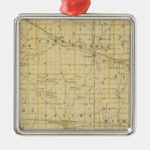 Kaart van het district Hendricks Metalen Ornament