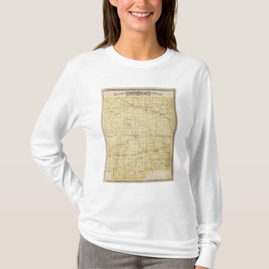 Kaart van het district Hendricks T-shirt (Voorkant)