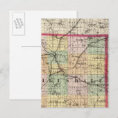 Kaart van het district Hillsdale, Michigan (Voorkant / Achterkant)