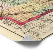 Kaart van het district Hillsdale, Michigan Poster (Hoek)