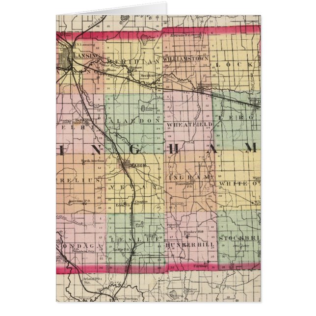 Kaart van het district Ingham, Michigan (Voorkant)