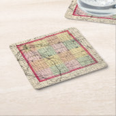 Kaart van het district Ingham, Michigan Kartonnen Onderzetters (Schuin)