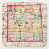 Kaart van het district Ingham, Michigan Kartonnen Onderzetters (Voorkant)