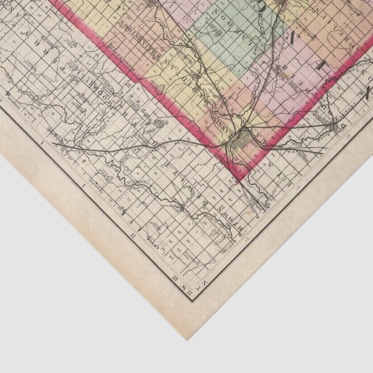 Kaart van het district Ingham, Michigan Tissuepapier (Detail)