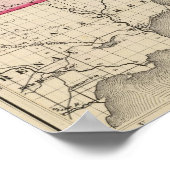 Kaart van het district Iosco, Michigan Poster (Hoek)