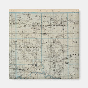 Kaart van het district Keokuk, staat Iowa Magneet