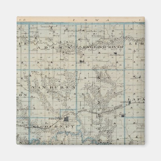 Kaart van het district Keokuk, staat Iowa Magneet (Voorkant)