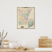 Kaart van het district Kewaunee Poster (Keuken)