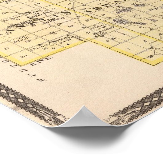 Kaart van het district Kosciusko Poster (Hoek)