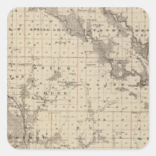 Kaart van het district Linn, staat Iowa Vierkante Sticker