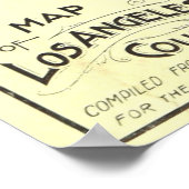 kaart van het district Los Angeles (1895) Poster (Hoek)