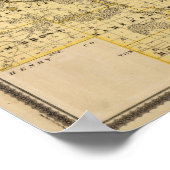 Kaart van het district Louisa, staat Iowa Poster (Hoek)