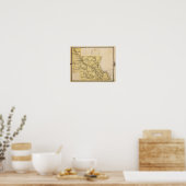 Kaart van het district Louisa, staat Iowa Poster (Keuken)