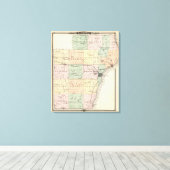 Kaart van het district Manitowoc, staat Wisconsin Canvas Afdruk (Insitu (Houten vloer))
