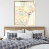 Kaart van het district Manitowoc, staat Wisconsin Canvas Afdruk (Insitu (Slaapkamer))
