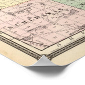 Kaart van het district Manitowoc, staat Wisconsin Poster (Hoek)